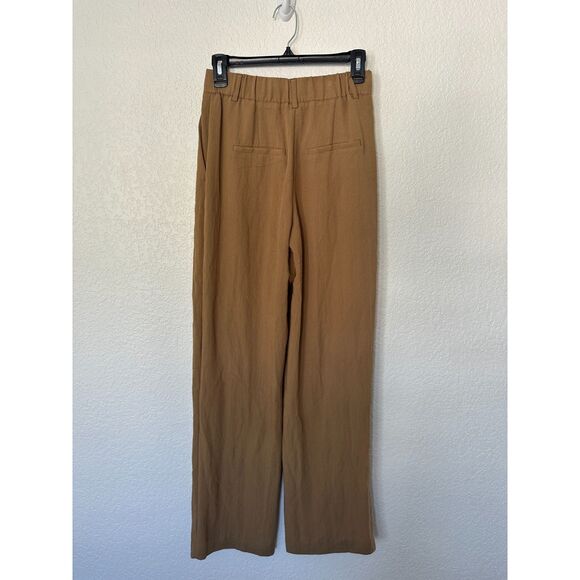 Z Supply Lucy Twill Pants Trousers Elastic Wait Pleated Front Carmel Brown Small - Picture 5 of 8